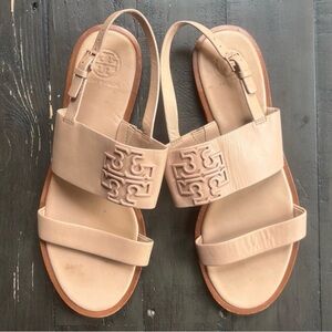 Tory Burch Beige Leather Sandals